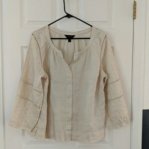 J. Crew circle eyelet linen blouse